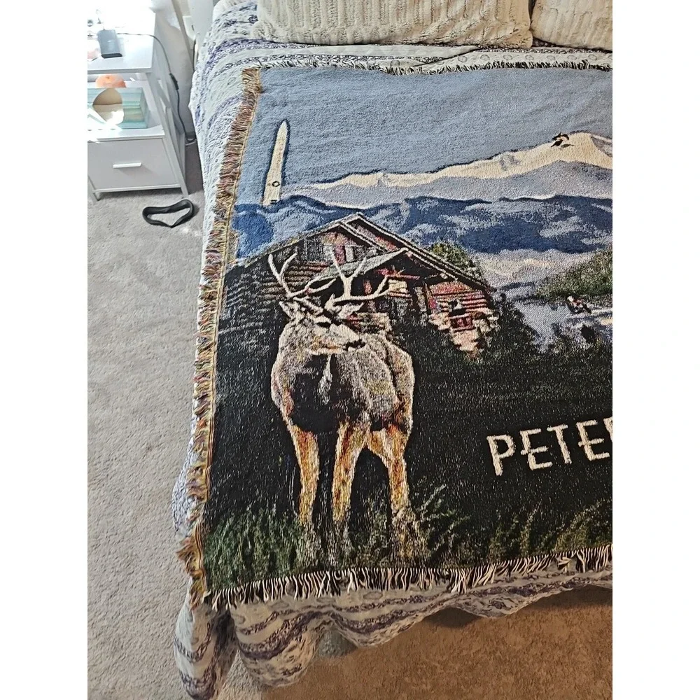 PETERSON AFB AIR FORCE BASE COLORADO COTTON WOVEN THROW BLANKET‎ RARE